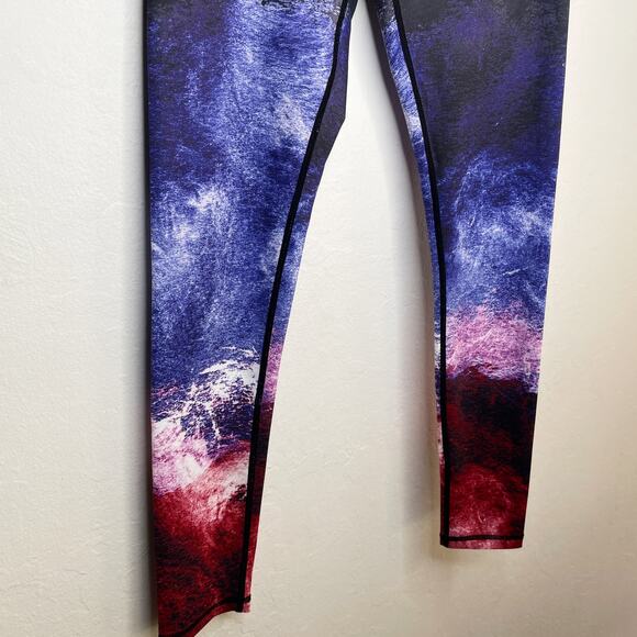 Vie Active Rockell Ocean Galaxy Ombre Mid Rise Full Length Leggings Tights Small - Picture 5 of 14